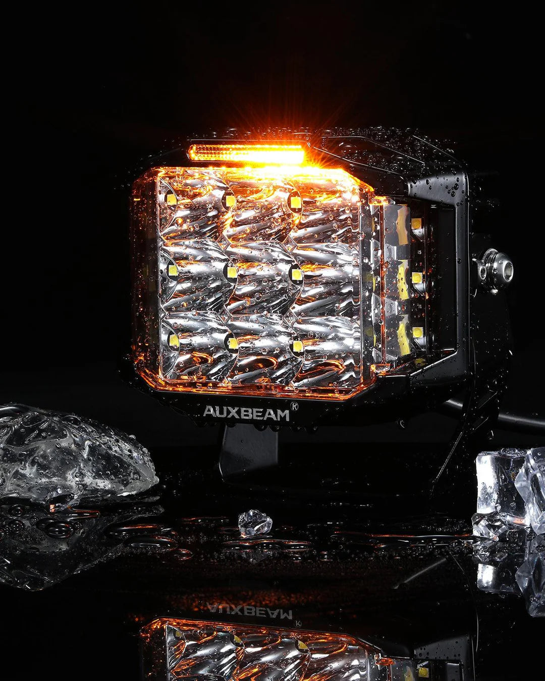 Auxbeam Auxbeam V-MAX Series | 5 Inch 168W 16440LM Combo Beam Side Shooter LED Square Pod Lights with Amber DRL