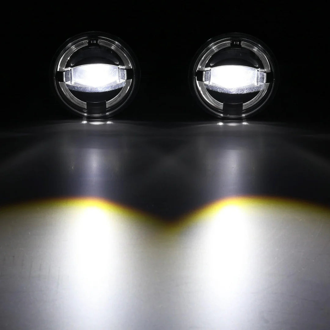 Auxbeam (2pcs/set) 4" 60W LED Fog Lights with White Halo Ring DRL for Jeep Wrangler JK/ Jeep Grand Cherokee/ Dodge