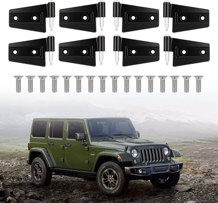 JKB JL and JT-4DR Aluminum Door Hinges (Set of 8)