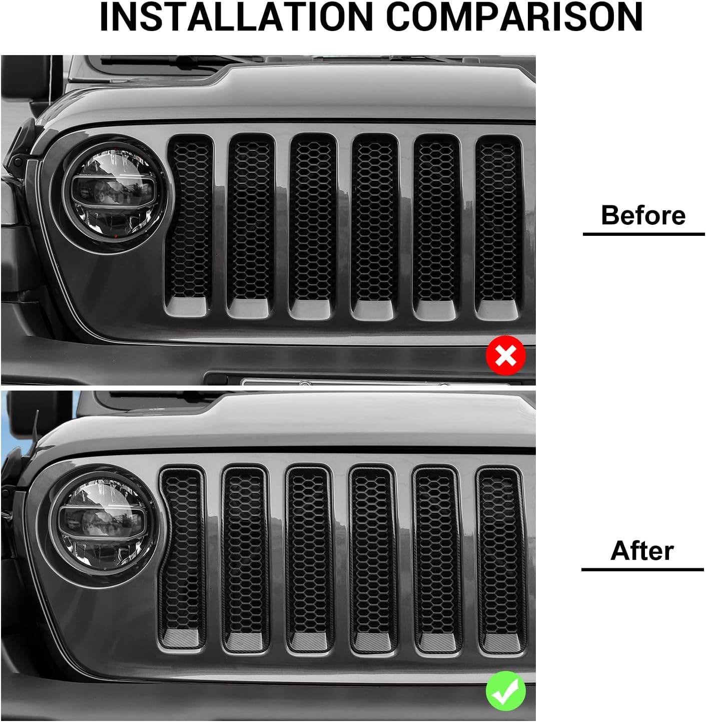 JKB JL and JT Grill frame+ headlight decoraton frame