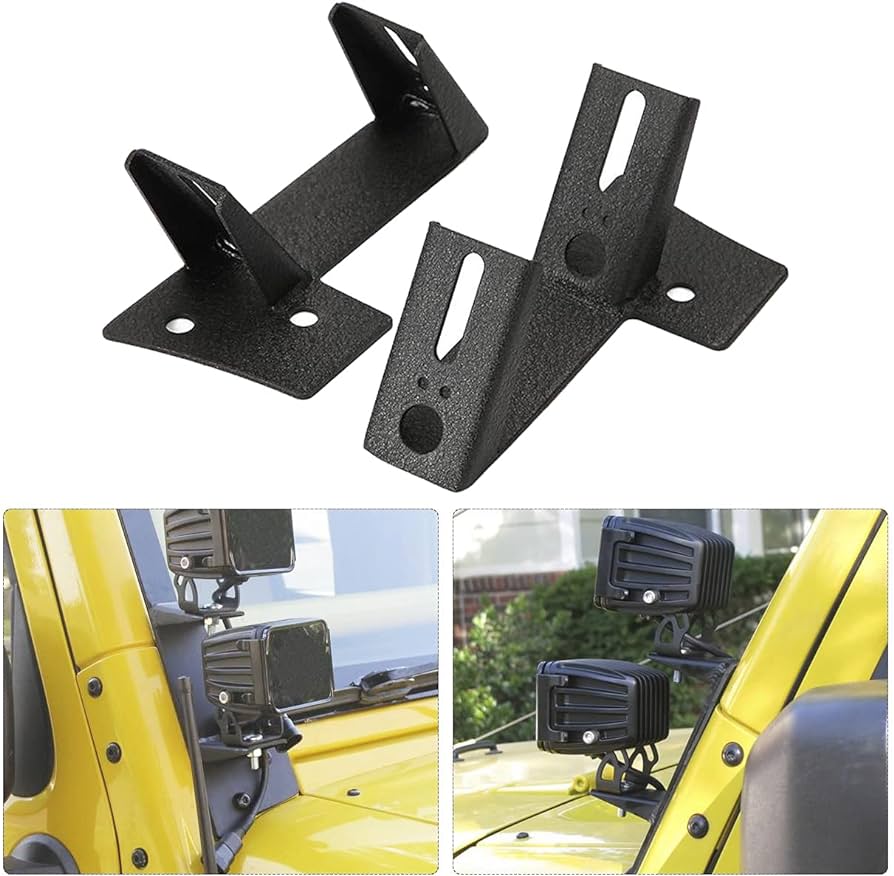 JKB JK Double Mount Windshield LED Light Bracket - Model 2