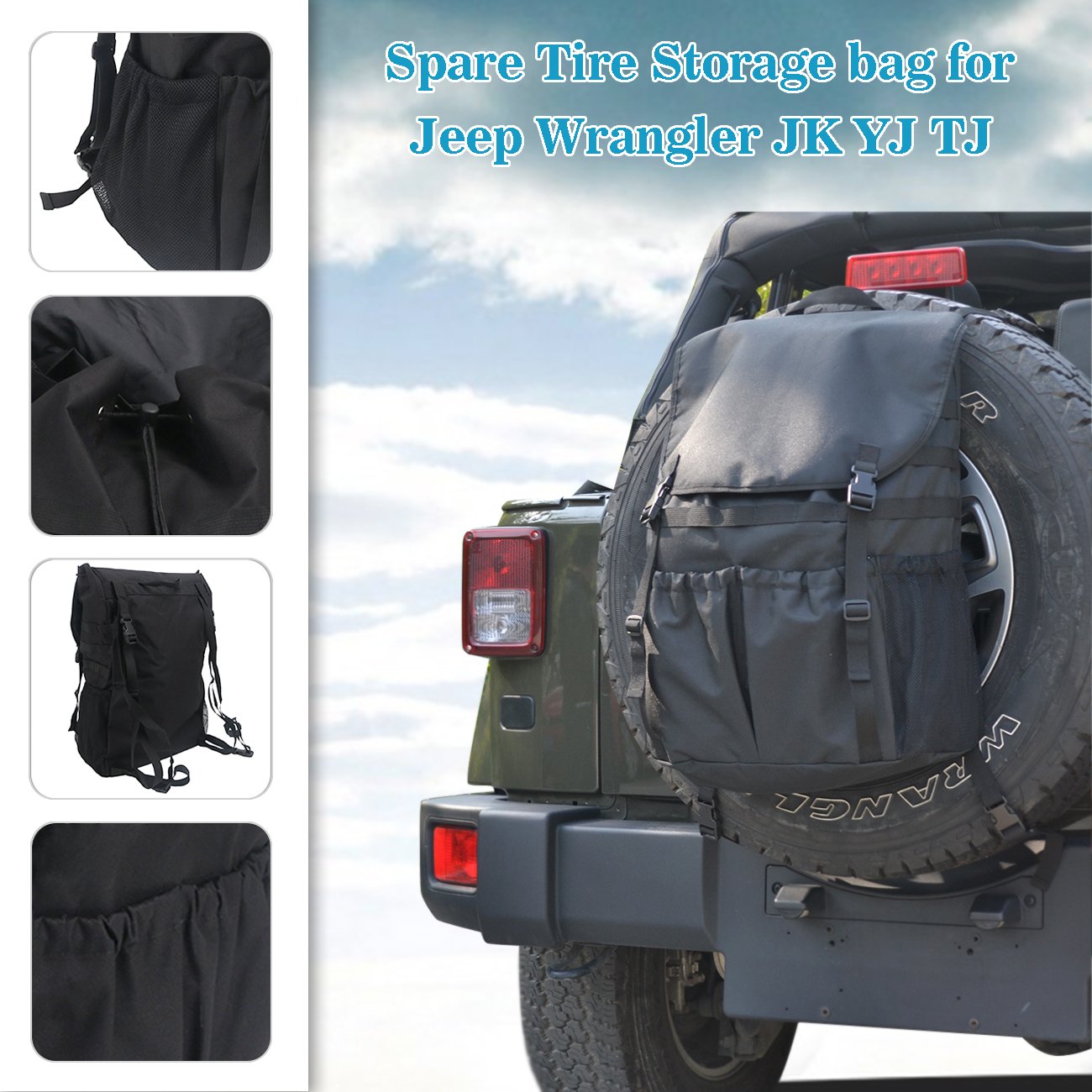 JKB Spare Tire-Mounted Waterproof Fabric Storage Bag