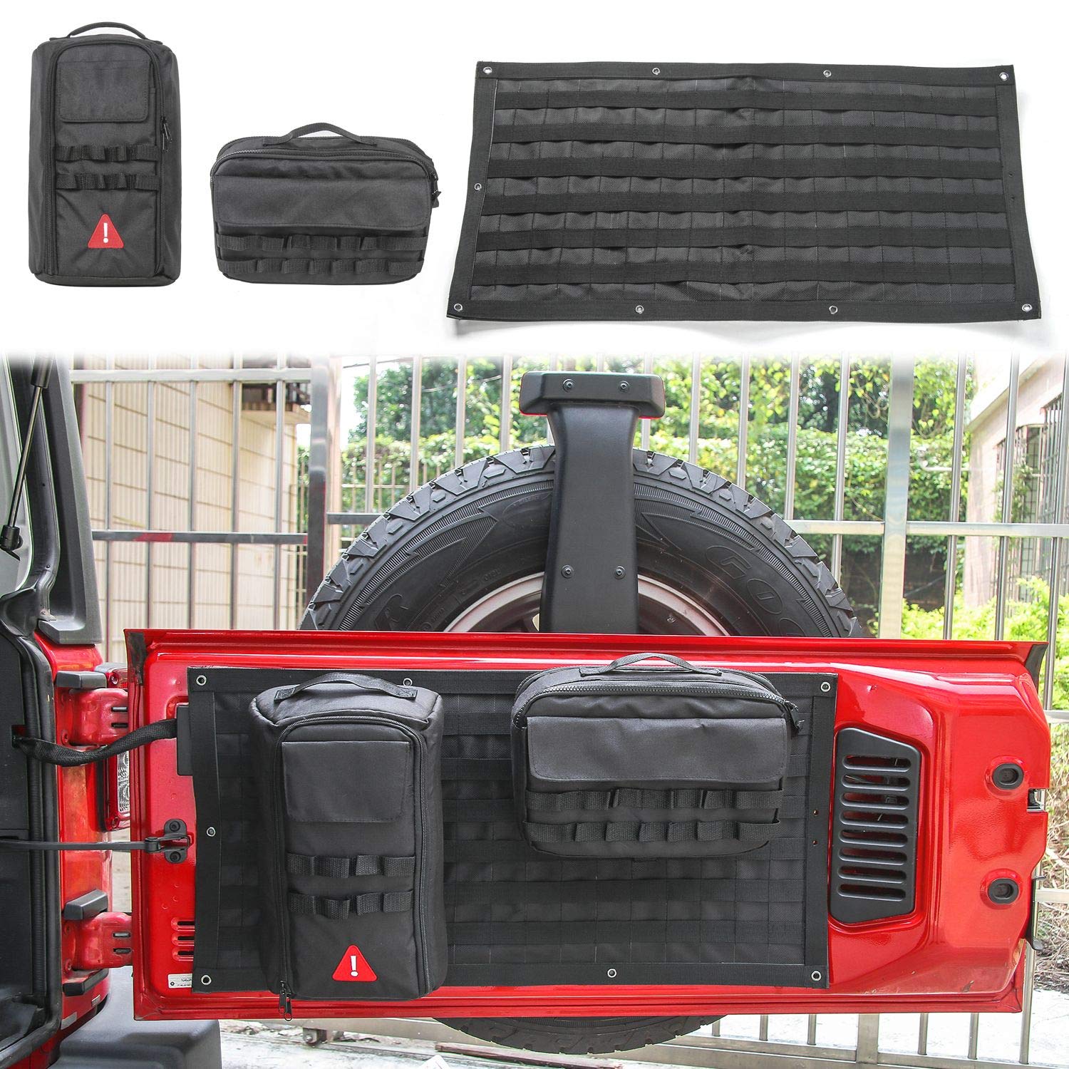 JKB JL Tailgate Mounted Storage Bags