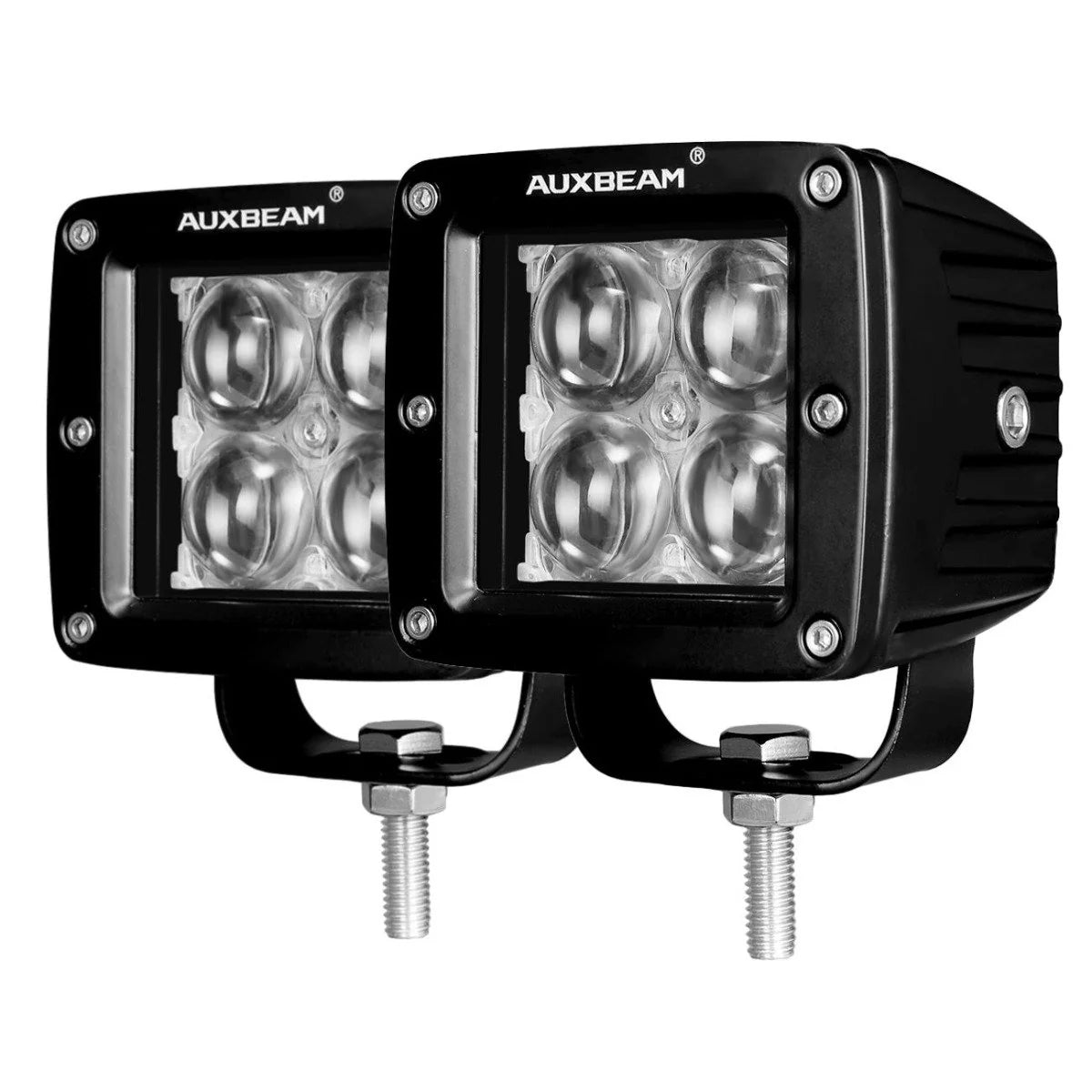 Auxbeam 3''40W 4D HYPERSPOT SPOT SQUARE LED PODS LIGHT FOR SUV ATV UTV TRUCKS PICKUP BOAT