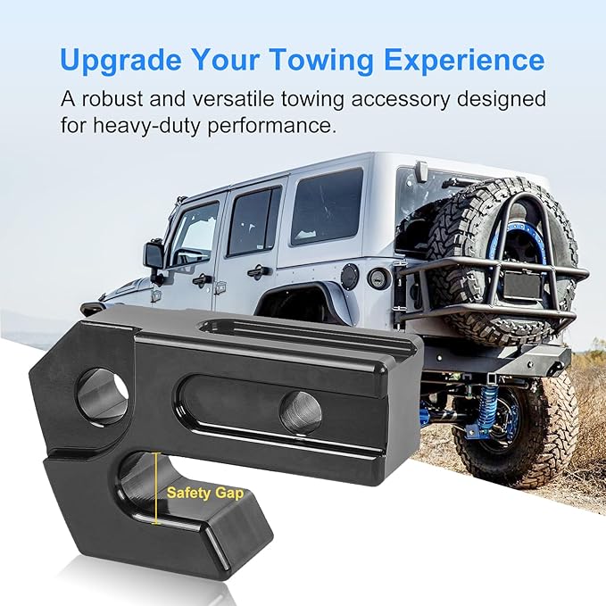 Amazon JK Soft Shackle for Off-Road Trucks SUV Vehicle Towing Recovery Hitch Protection (Black)