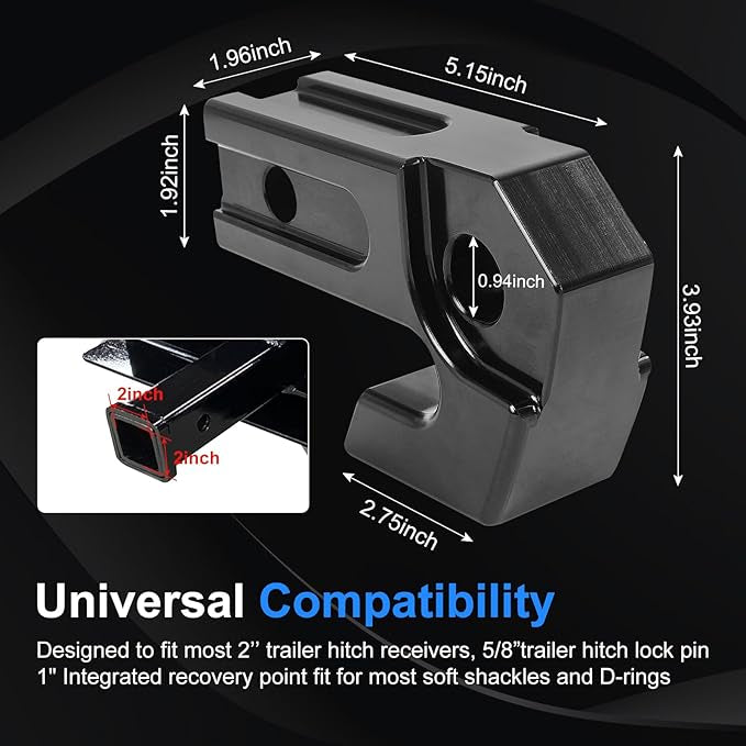 Amazon JK Soft Shackle for Off-Road Trucks SUV Vehicle Towing Recovery Hitch Protection (Black)