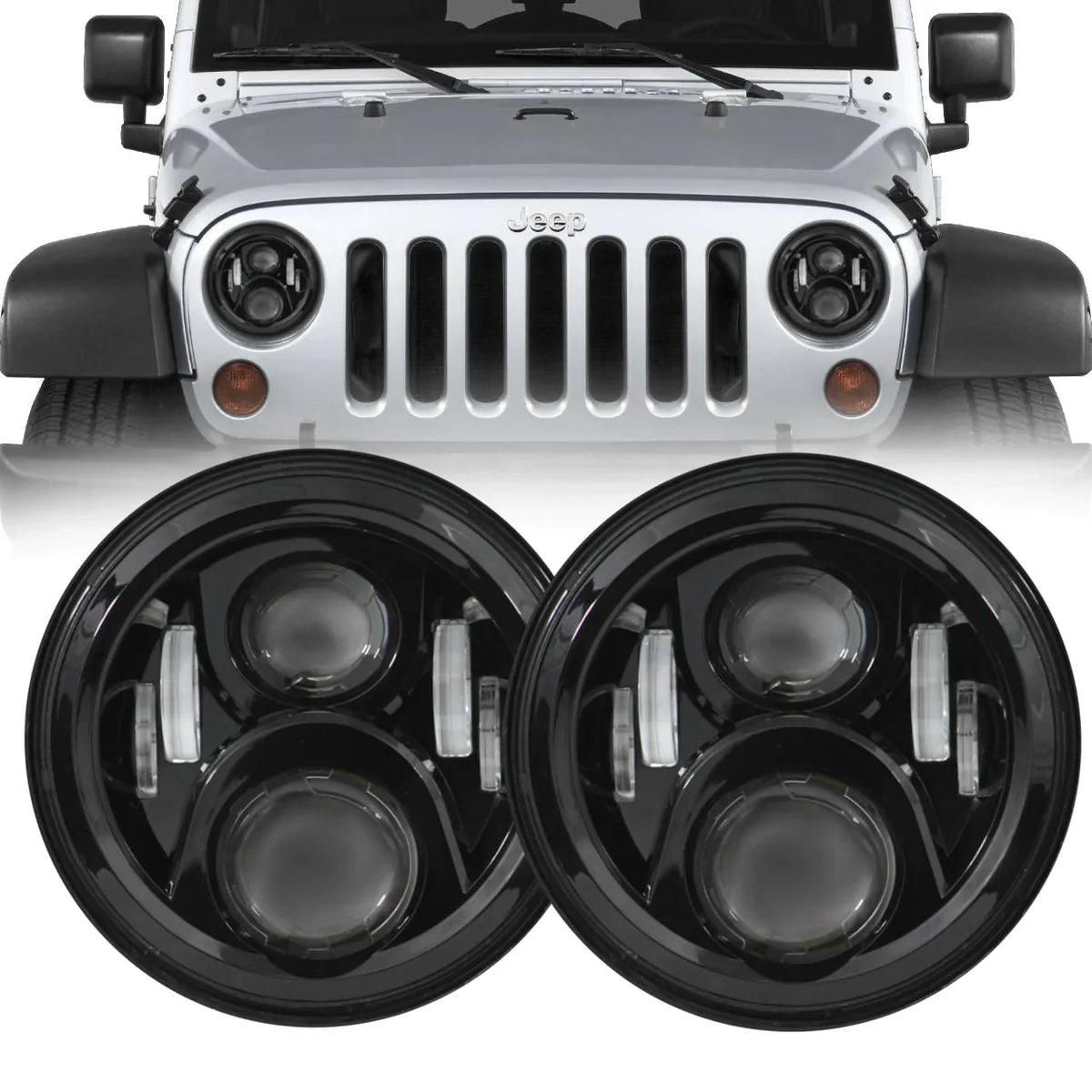 JKB JK Dark Dual Loop Headlights