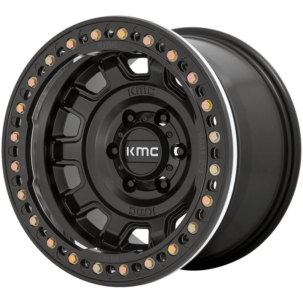 KMC Tank Beadlock 17x9 , 8x165.1 , 125.1 , -38 Satin Black