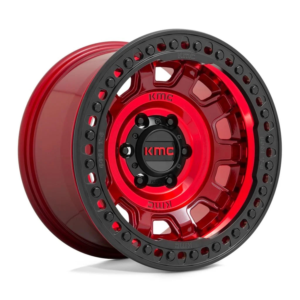 KMC Tank Beadlock Candy Red 17X9 5X127 , 71.5 -38