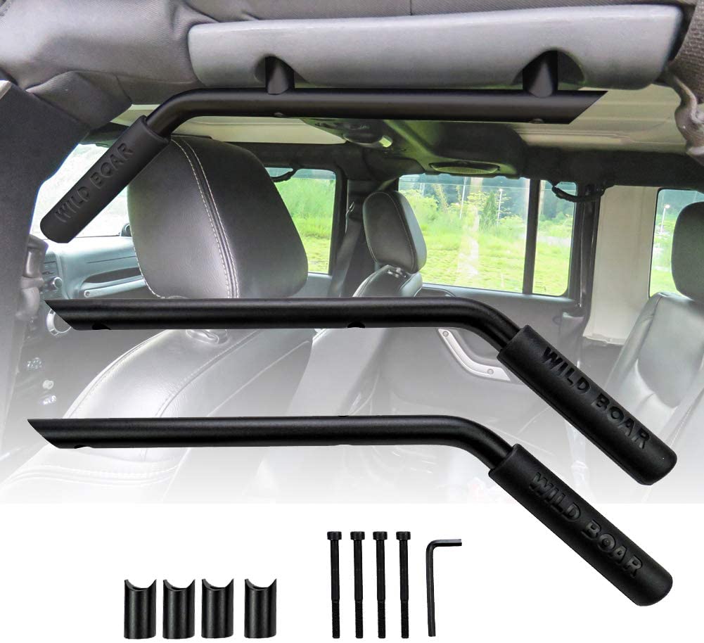 JKB JK-4DR Wild Boar-Design Aluminum Roll Bar Rear Handles (Set of 2)