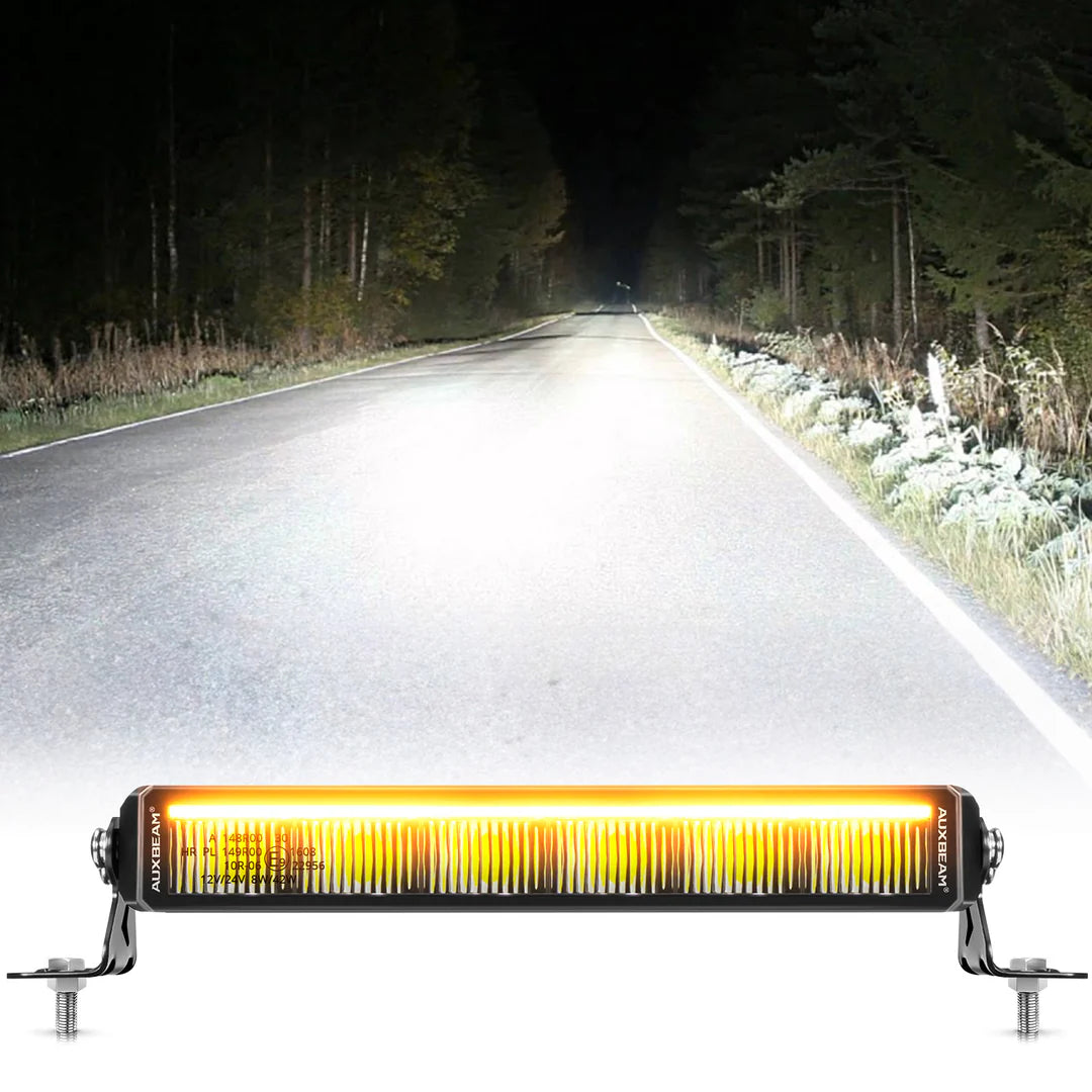Auxbeam SP-DRL SERIES 12 INCH 68W 7440LM SINGLE ROW OFF ROAD LED LIGHT BAR WITH AMBER&WHITE DRL