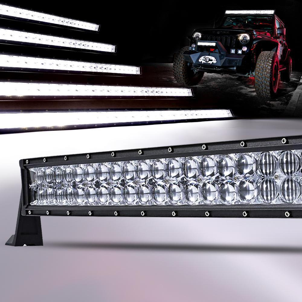 Auxbeam 22 INCH 5D SERIES STRAIGHT/CURVED COMBO BEAM DOUBLE ROW LED LIGHT BAR FOR SUV ATV UTV TRUCKS PICKUP BOAT