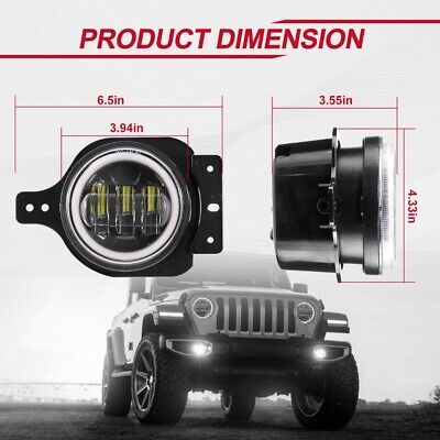 JKB JL and JT Three Lines Fog Lights with Rings