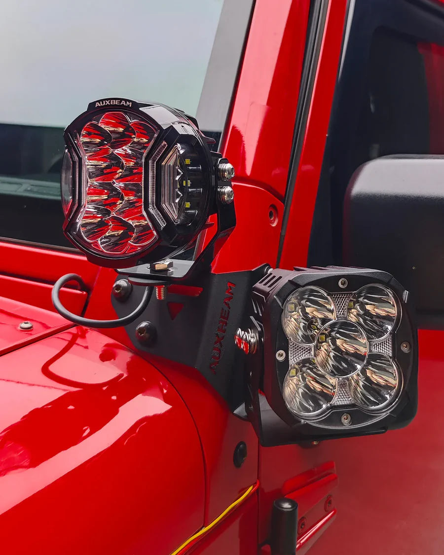 Auxbeam JK  2PCS/SET) DUAL A-PILLAR PODS LIGHT MOUNT BRACKETS FOR JEEP WRANGLER JK 2007-2017