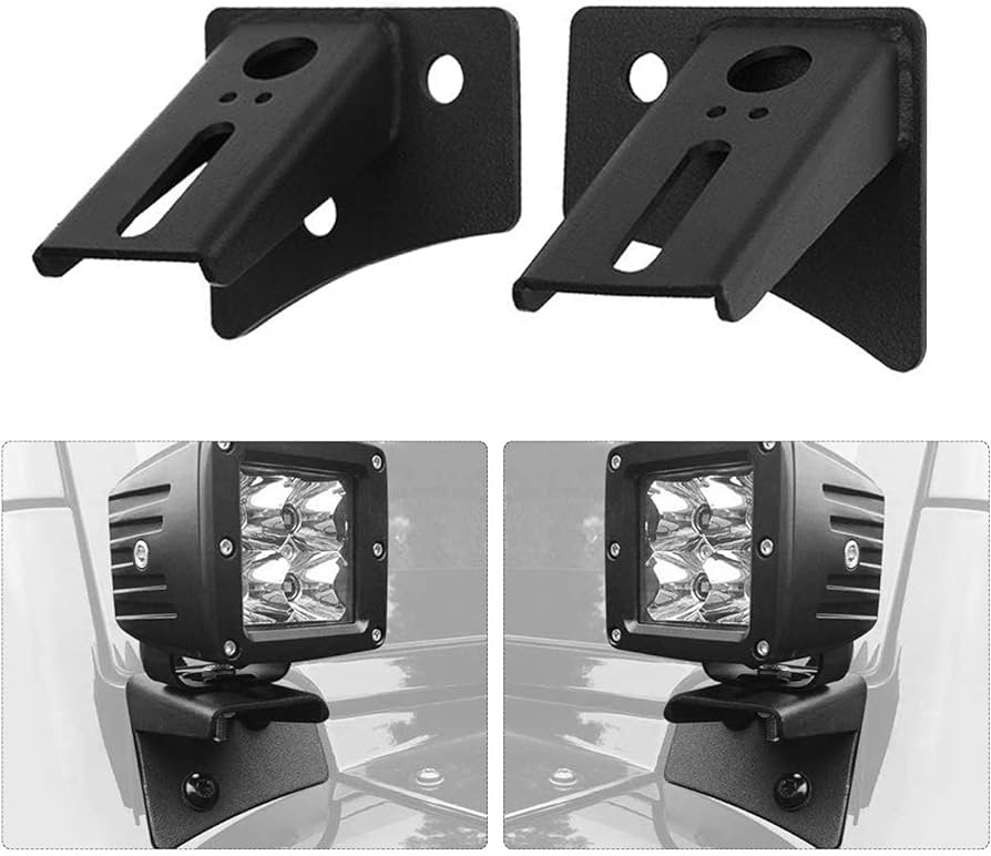 JKB JK  Single Mount Windshield LED L:ight Bracket - Model 2