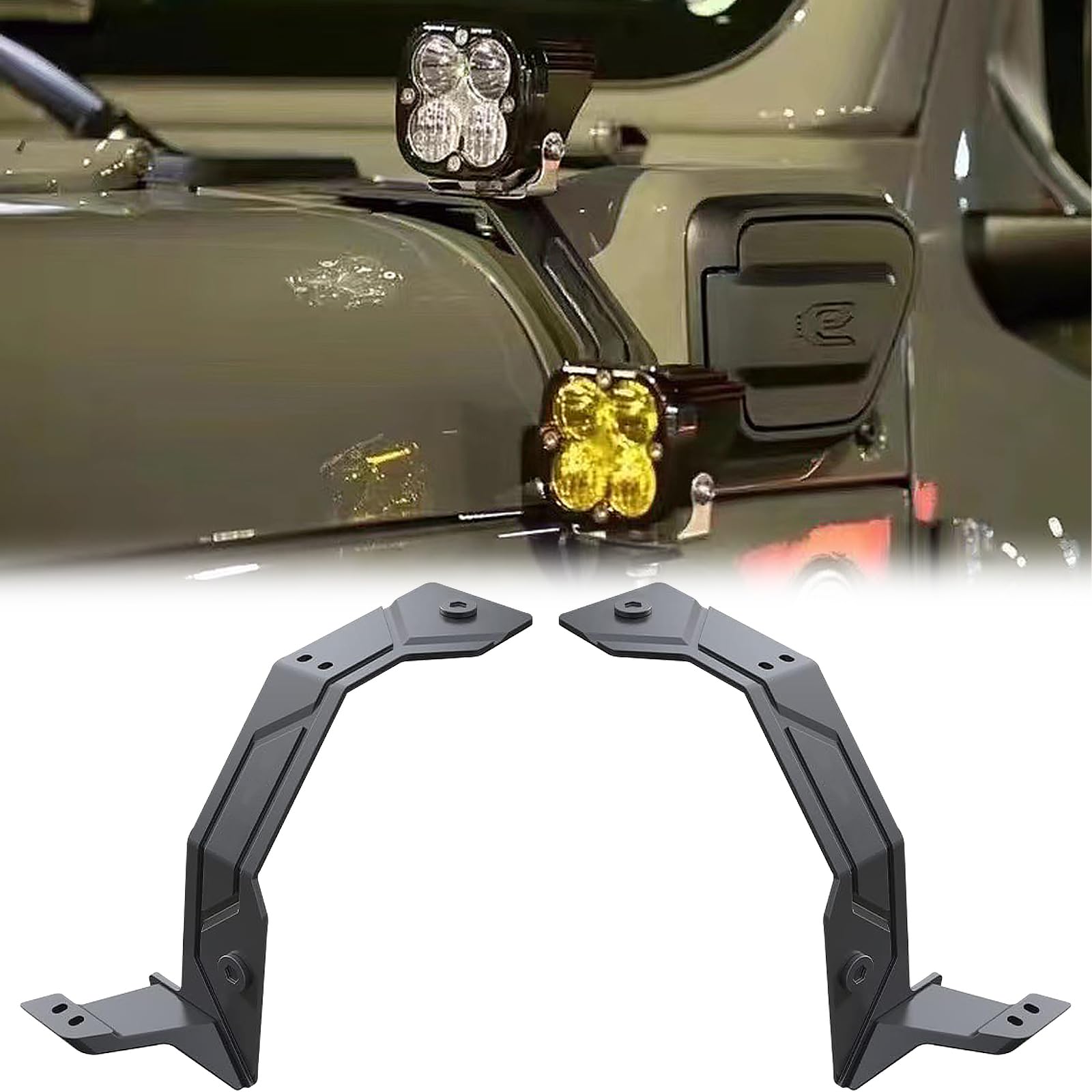 JKB JL  Dual A-Pillar LED Bracket Light Mounts