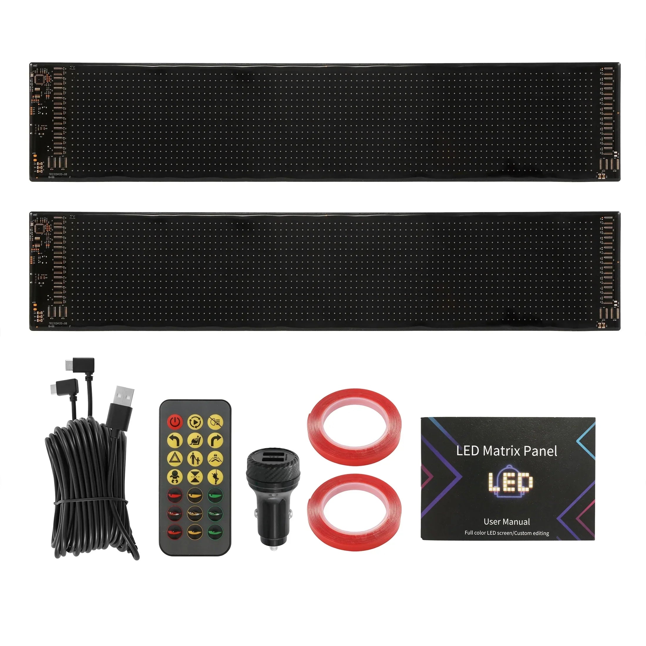 Auxbeam  TWO-PACK 23.42X4.72IN DEVIL'S EYE ATMOSPHERE LIGHT - FLEXIBLE PROGRAMMABLE USB CAR LED SCREEN FOR WINDSHIELD, APP CONTROL