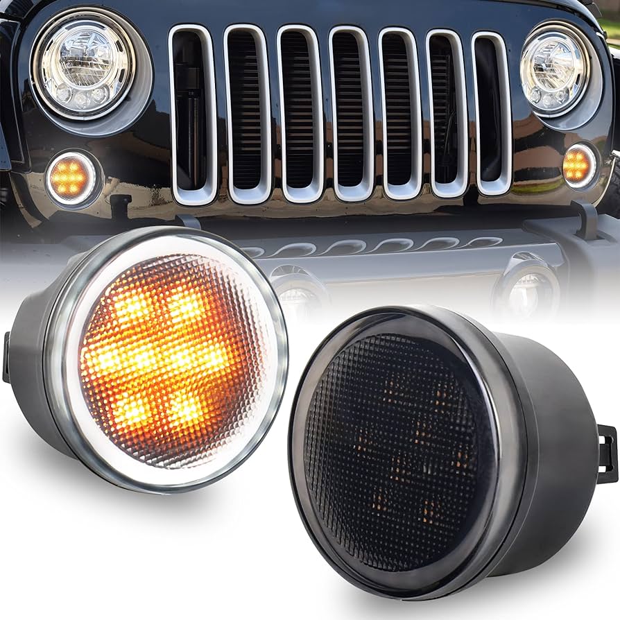 JKB JK  Dots Grilles Turn Signal with Ring (Set of 2)