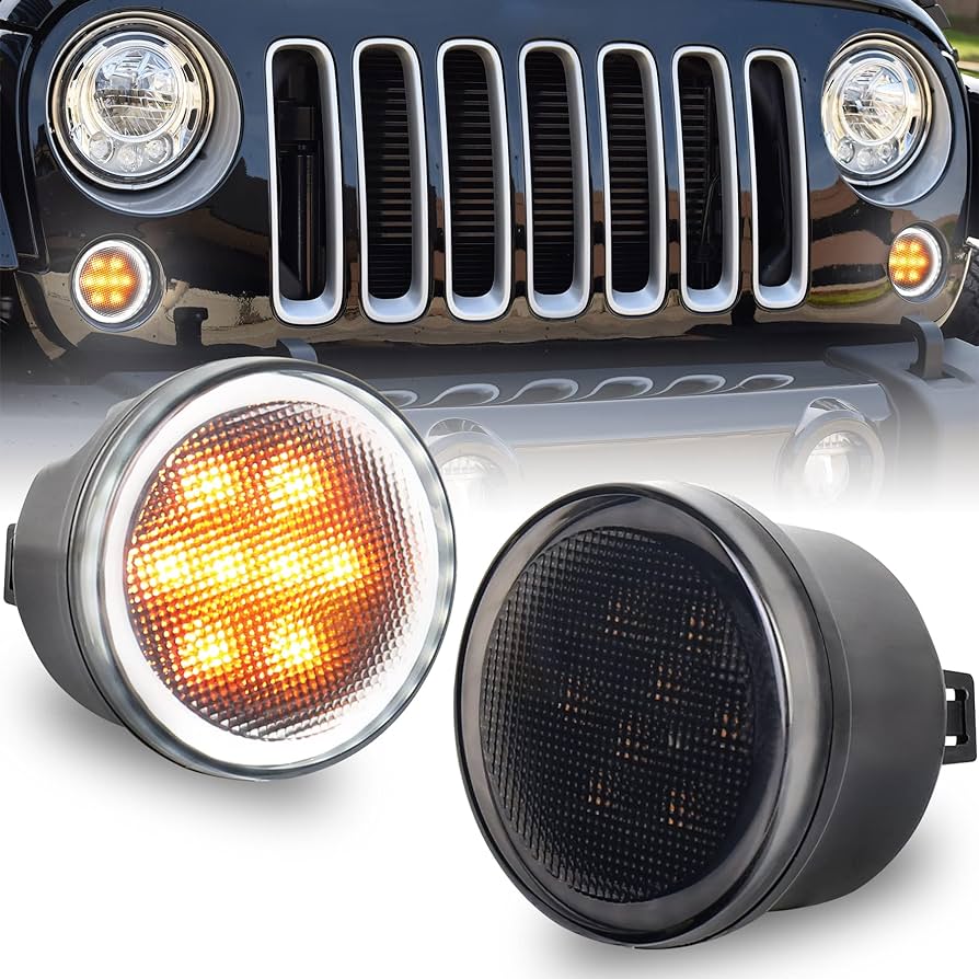 JKB JK  Dots Grilles Turn Signal with Ring (Set of 2)