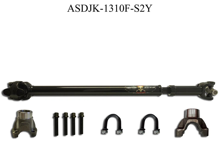 Adams Driveshaft JK-4DR ADAMS DRIVESHAFT FRONT JK 1310 CV DRIVESHAFT SOLID U-JOINTS WITH PINION YOKE [EXTREME DUTY SERIES]