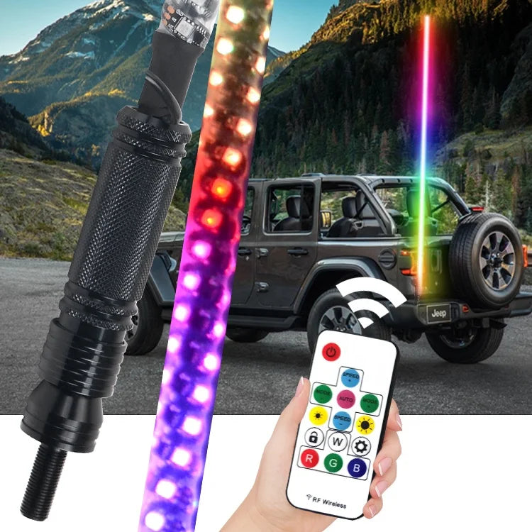 JKB 15 m Heavy Duty LED RGB Illuminated Antenna