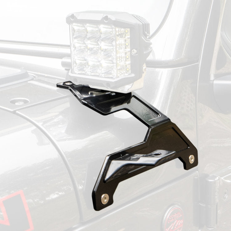 JKB JL and JT  Dual LED Light Hood Mounting Brackets