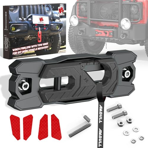 Amazon  Winch Fairlead with Tow Hook, Aluminum Hawse Fairlead with Grade 80 Forged Steel Winch Hook, 33000lb Break Strength Winch Fairlead Hook Set for Off-Road Vehicle Recovery
