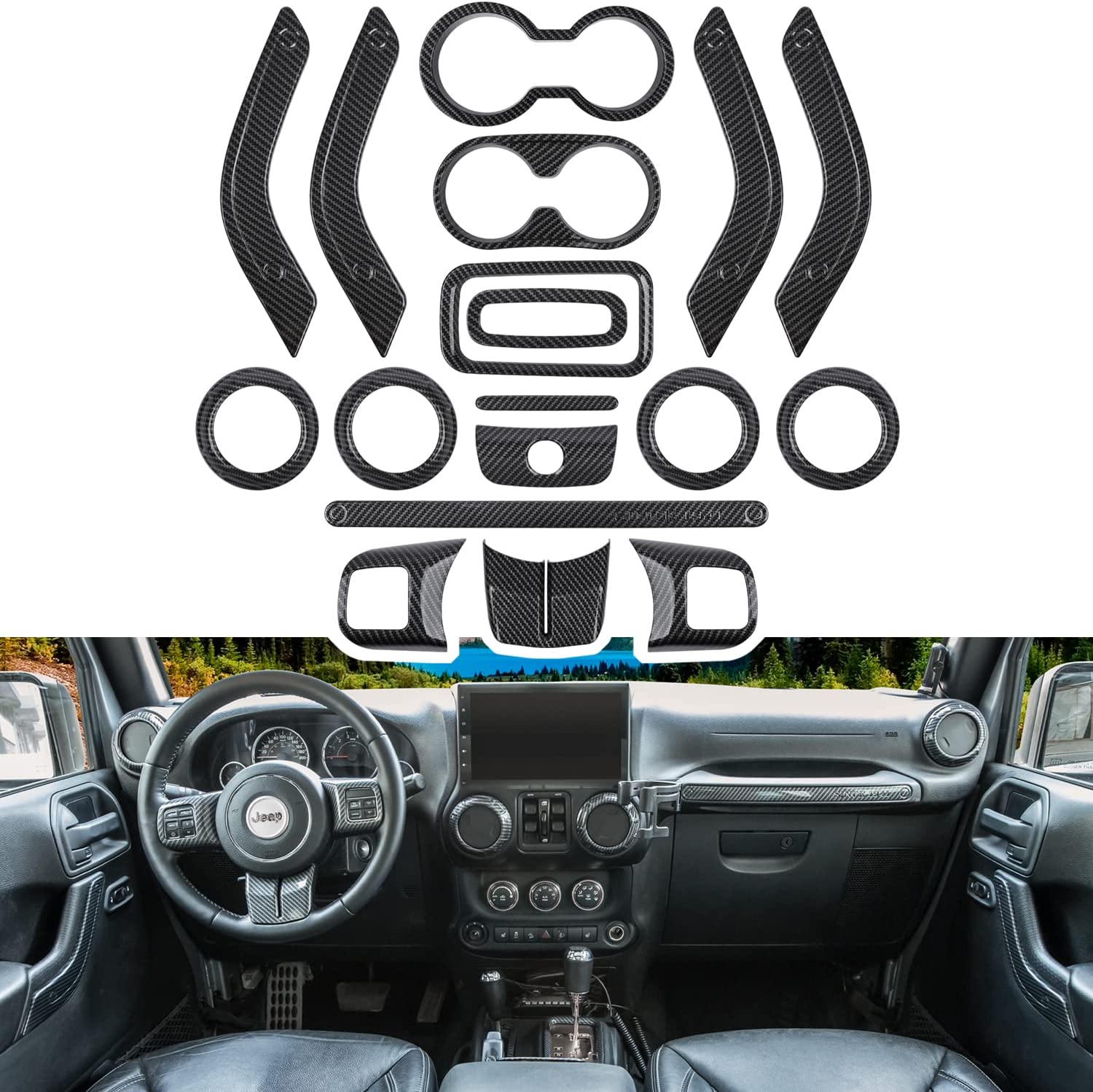 JKB JK  18 Pcs Full Set Interior Decoration Trim Kit