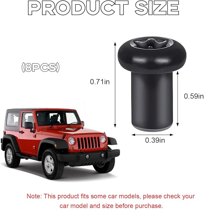 Amazon JK  8 PCS Car Door Hinge Nuts Replacement, Door Hinge Screws Nuts Compatible