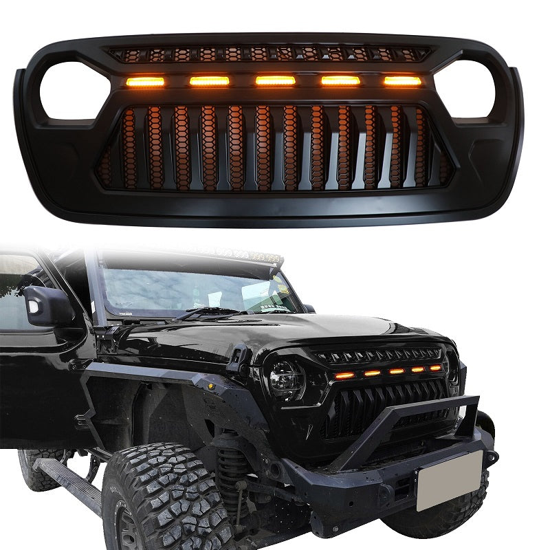 JKB JL  Illuminated Grill with Orange DRL LED Lights
