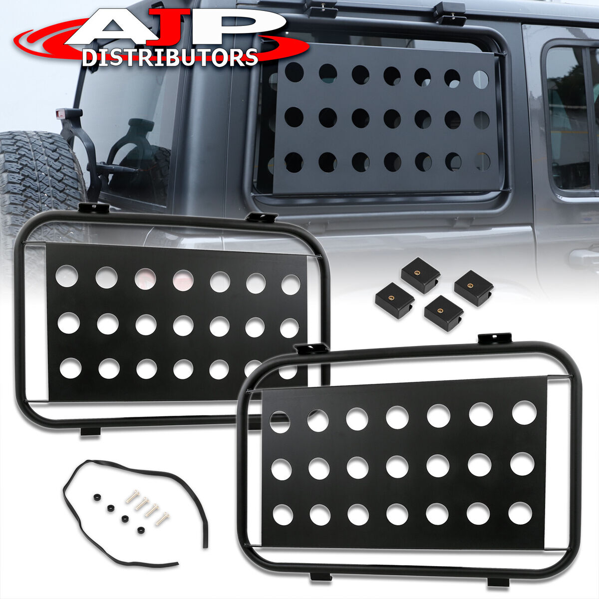 JKB JL and JT Rear Window Hard Top Side Cover/Rack for Jeep Wrangler