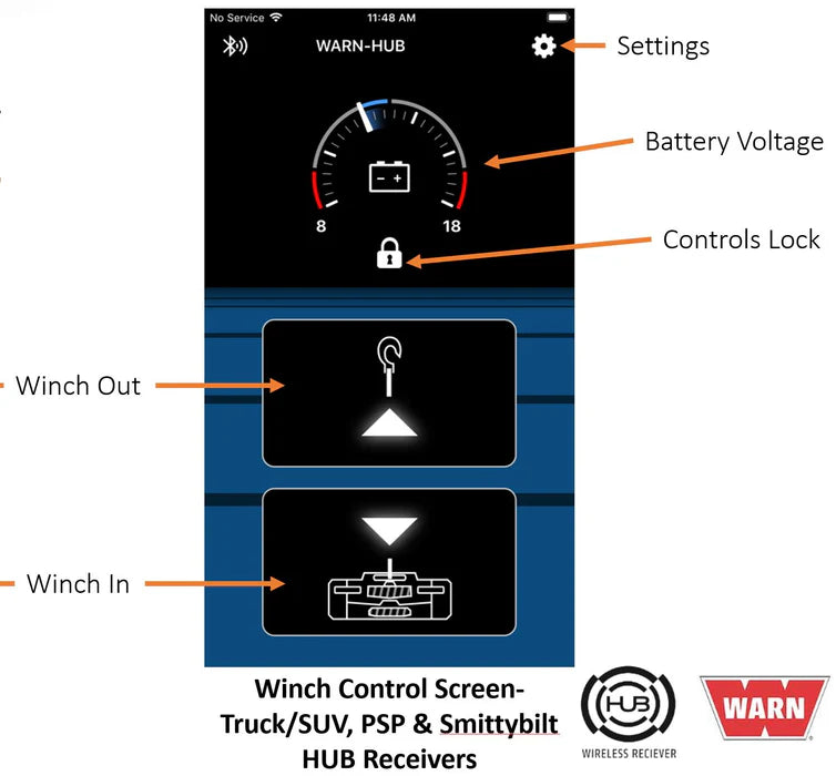 Warn  Wireless HUB Receiver And Phone App ( ZEON, VR, VR EVO )