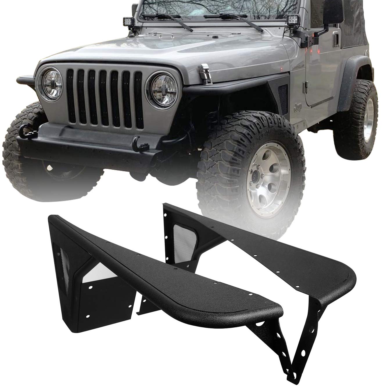 JKB TJ  Front Steel Flat Fenders