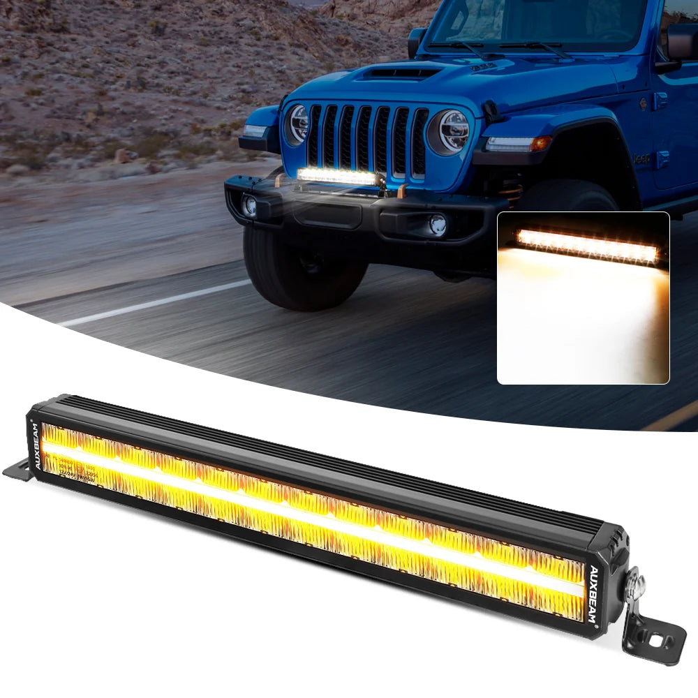 Auxbeam  SP-DRL SERIES 22 INCH 114W 12440LM SINGLE ROW OFF ROAD LED LIGHT BAR WITH AMBER&WHITE DRL