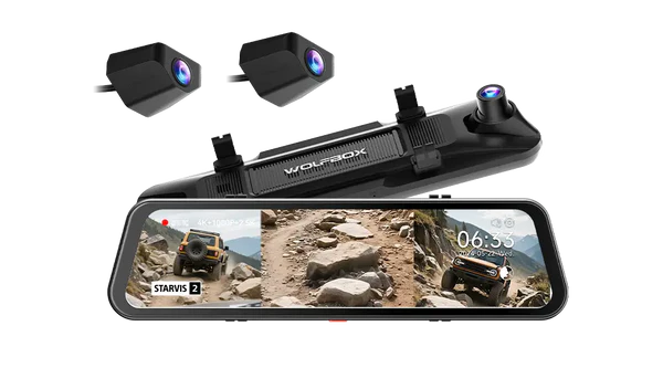 Wolfbox  G900 TriPro 3 Channel Bumper Version , 12'' 4K + 2.5K Mirror Dash CAM Smart