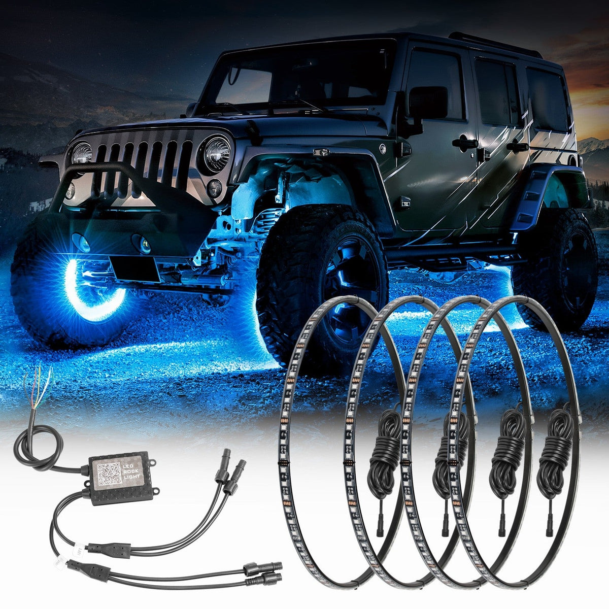 JKB Illuminated Wheel Rings (Set of 4) for Jeep Wrangler