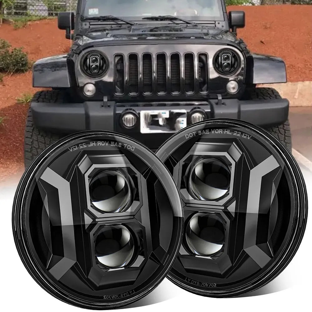JKB JK  Dual Loop Angular Design Headlights